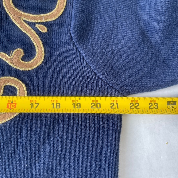 VTG  Portraits By Northern Isles Large  Embroidered Holiday Wool Blend Navy - Picture 6 of 7